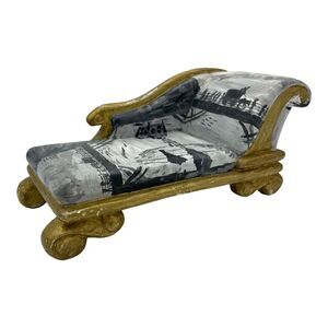1990 Wildcard Signed Hand Painted Miniature Chaise Lounge Folk Art Sofa